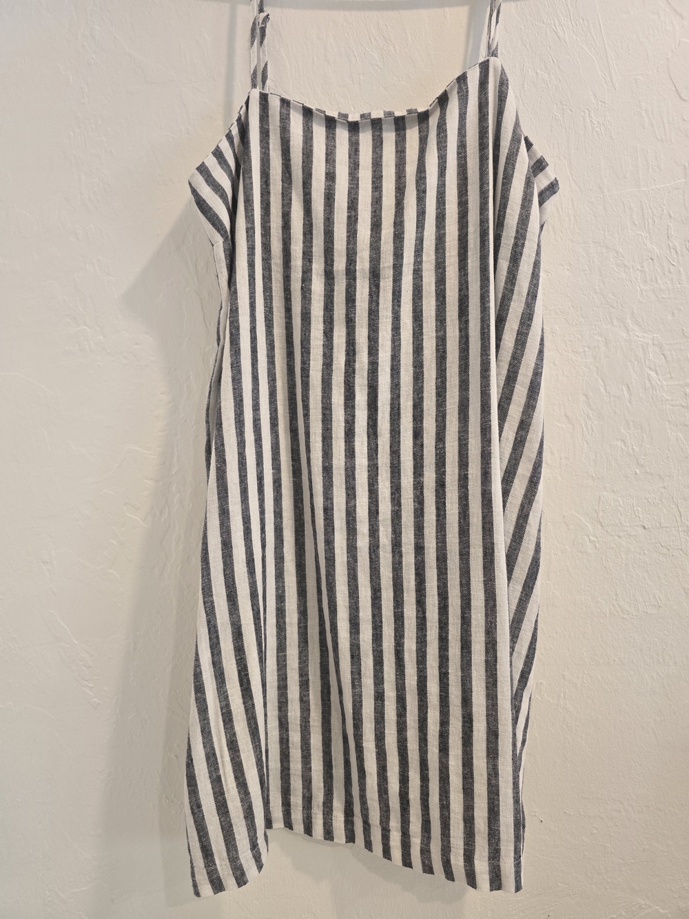 a new day Black and White Vertical Stripe Midi Dress with Spaghetti Straps